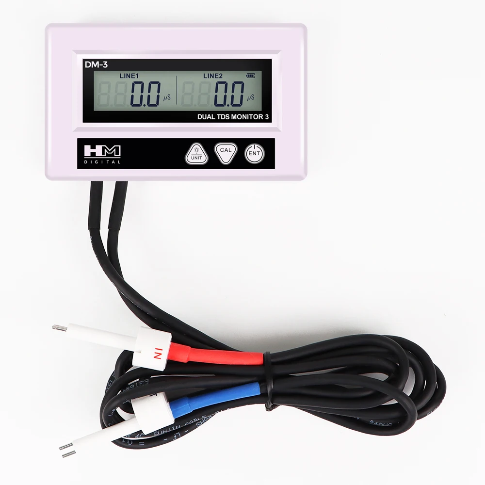 Probador Digital de Calidad del Agua en línea HM DM3, medidor LCD TDS, detección PPM de doble canal, prueba de entrada y salida para laboratorio de piscinas - imagen 5