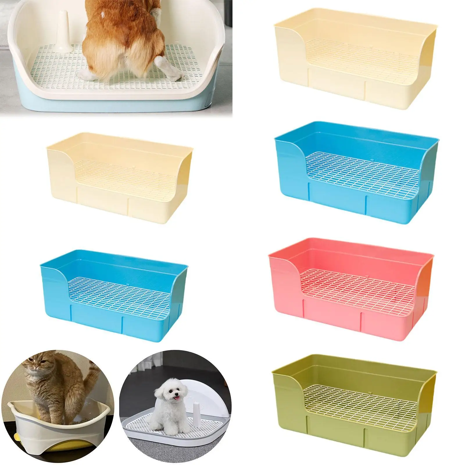 Rabbit Litter Pan Potty Pee Pan Tray Corner Toilet Box Pet Toilet for Cat Small Animals Rabbit Rats Cage Accessories