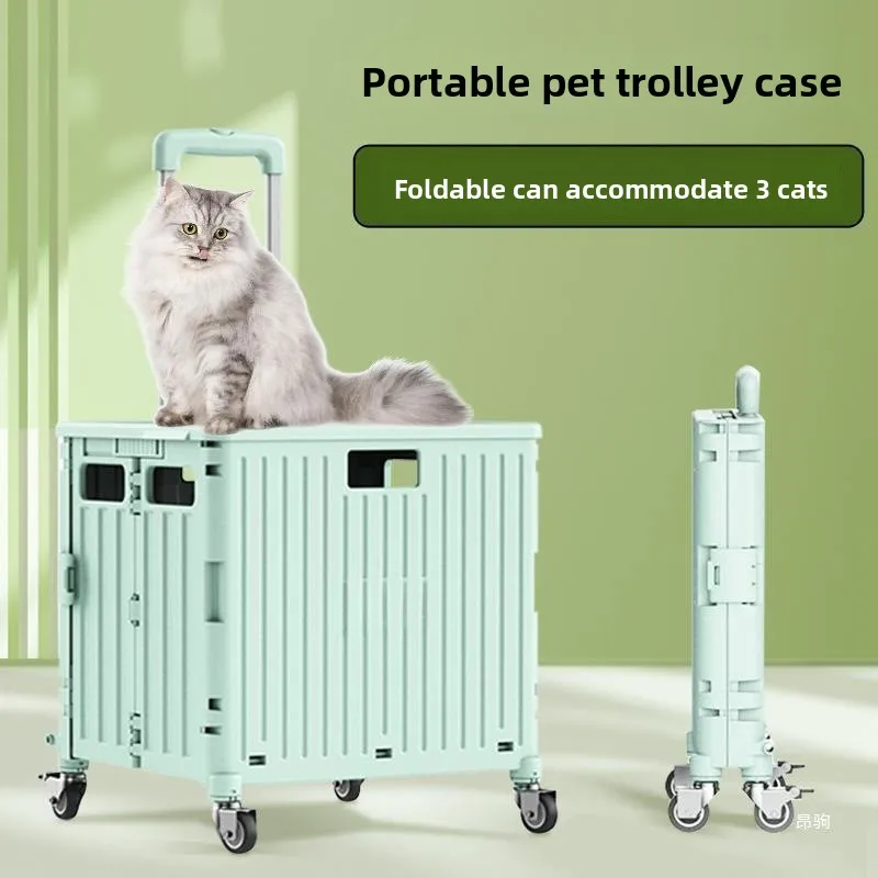 Bolsa plegable ligera y inteligente para gatos, carrito para perros y gatos, cochecitos de compras para mascotas pequeñas, suministros para perros