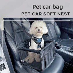 Cojín de coche para perro con malla transpirable y bolsa colgante
