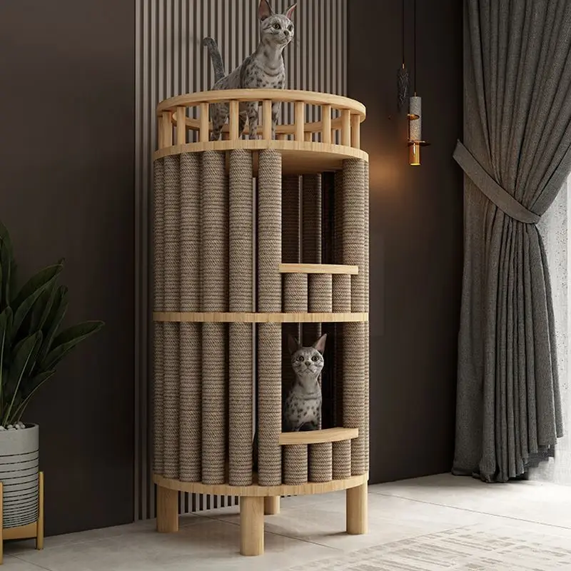Nido de madera maciza para gatos, marco de escalada para gatos, cápsula espacial, estante para Nido de Villa para gatos, rascadores de juguetes para mascotas, productos, accesorios para muebles - imagen 2