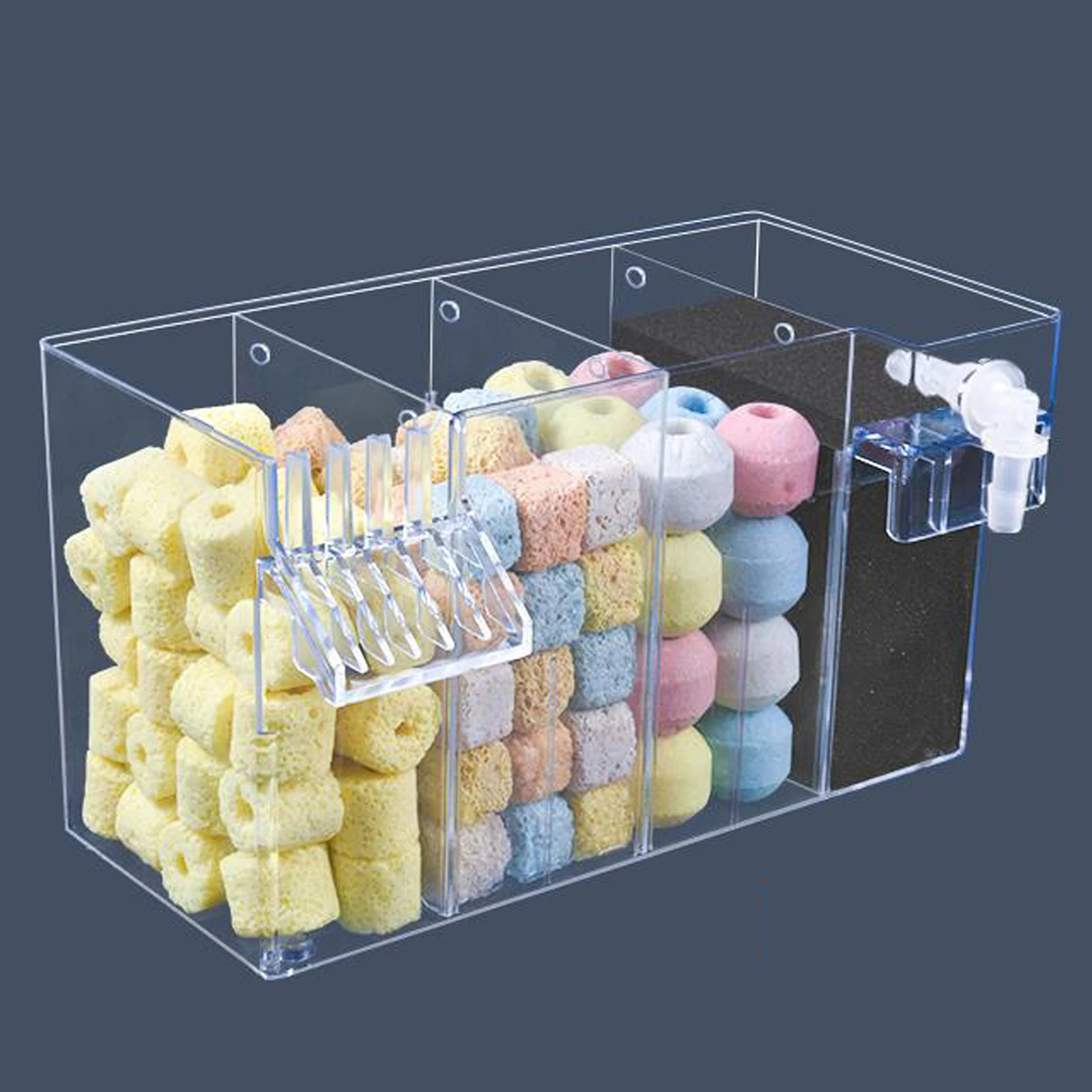 Caja de filtro colgante superior para acuario, caja de filtración multicapa, purificador de agua para tanque de tortuga, filtro externo para acuario - imagen 3