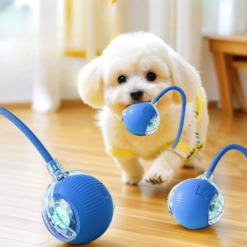 Nuevos juguetes de pelota interactiva para gatos, bola rodante automática de silicona con Teaser de cola larga, juguete eléctrico inteligente para mascotas, juguete para gatos y gatitos - imagen 4