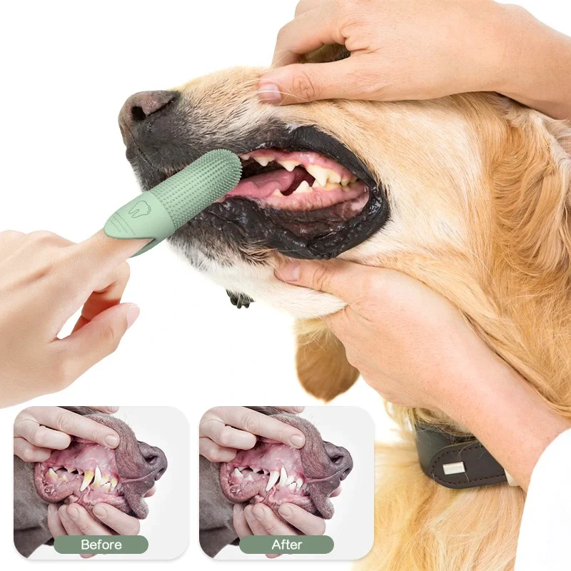 Cepillo de dientes para perros, 360 ° Cepillo de dientes de limpieza para perros, cepillo de dientes de silicona de calidad alimentaria para perros y gatos, cuidado Dental - imagen 2