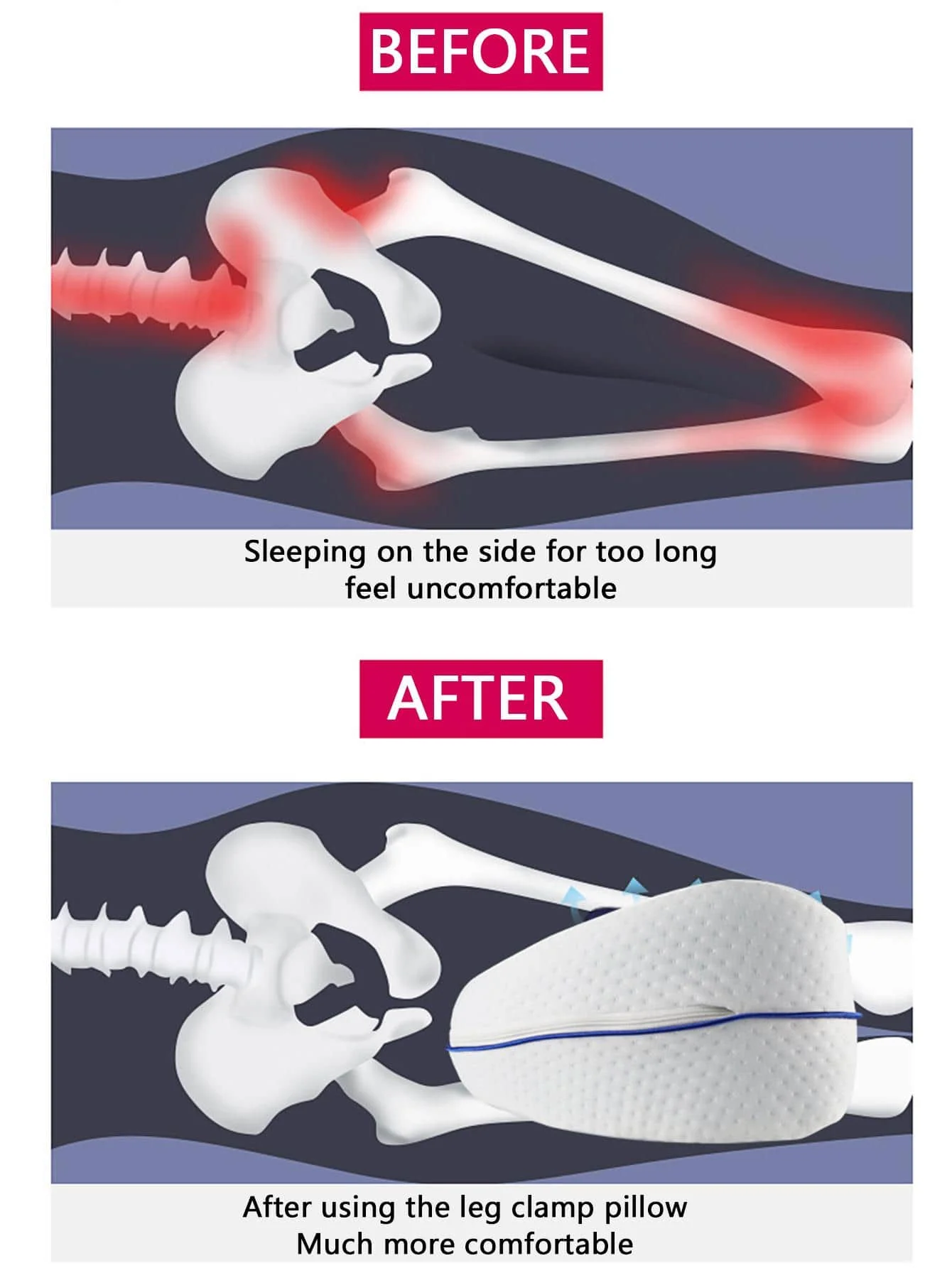 Almohada de Piernas Viscoelástica Corazón para Dormir de Lado - imagen 5