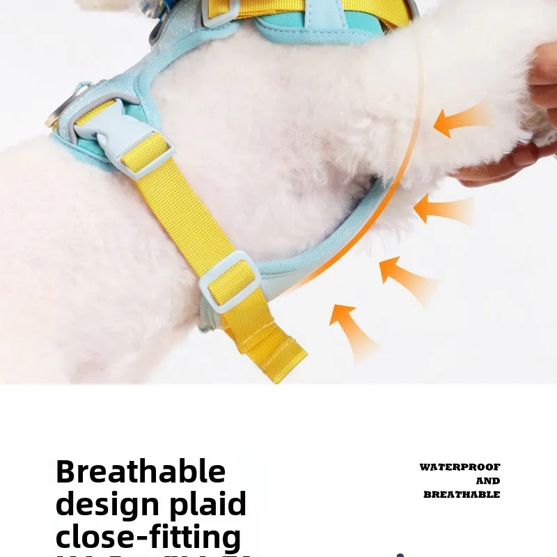 Correa para perro, chaleco mediano para perro, correa para el pecho impermeable y transpirable, cadena para mascotas para salir, productos portátiles, accesorios - imagen 4
