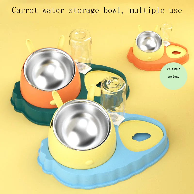 Cuenco doble de acero inoxidable para Alimentación de Mascotas, recipiente antideslizante para gatos, máquina automática para beber - imagen 5