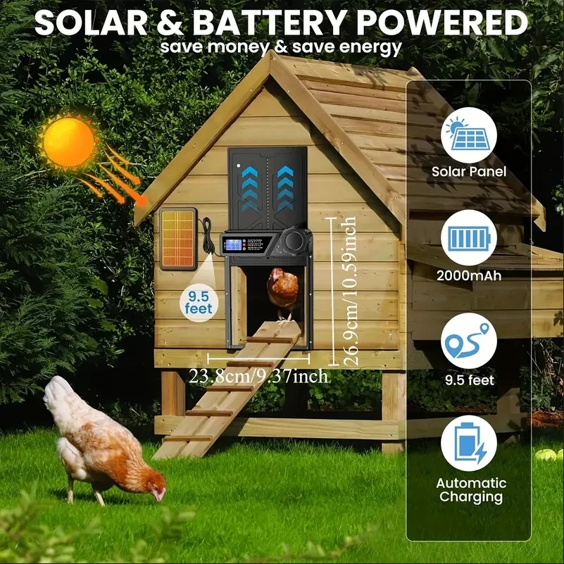 Puerta automática para gallinero con energía solar y sensor de luz - imagen 4