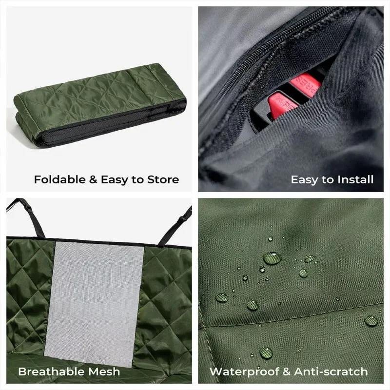 Cubierta trasera de coche plegable portátil e impermeable para viaje, asiento cama, alfombrilla extendida antideslizante para mascotas, productos para perros, SUV, camión - imagen 4