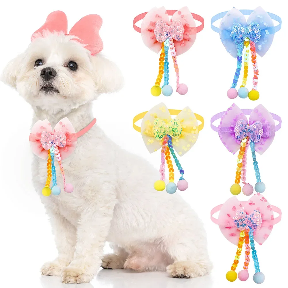 30 Uds pajaritas de encaje para perros pequeños pajaritas para gatos Collar moda lindos accesorios de aseo suministros para mascotas para perros mascotas - imagen 2