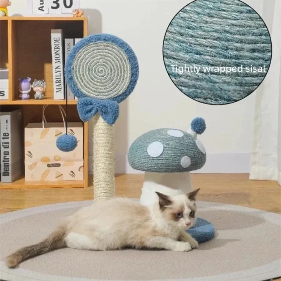 Poste rascador de Sisal para gatos con forma de seta, sin desprendimiento, torre para gatitos, Protector de muebles, árbol pequeño para gatos de interior - imagen 2