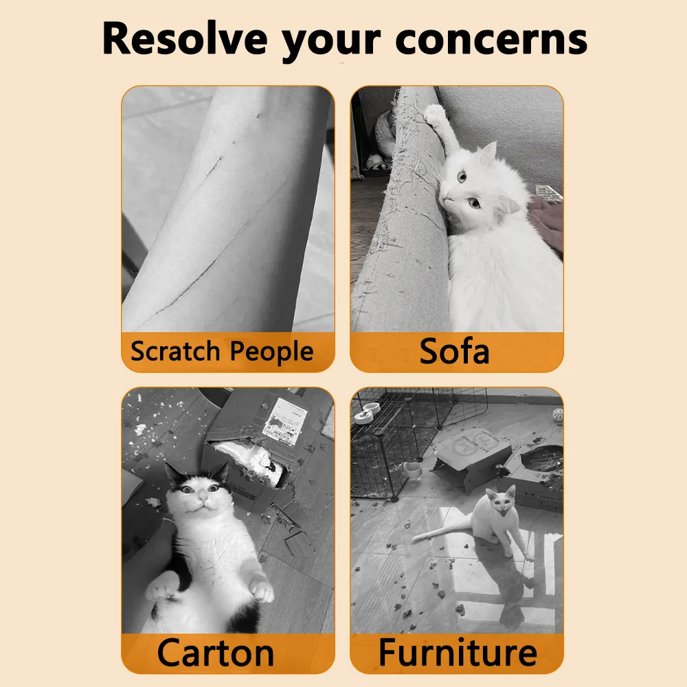 Alfombra antiarañazos para gatos, alfombra autoadhesiva recortable decorativa de dibujos animados, rascador para mascotas, muebles, Protector de pared para sofá - imagen 3