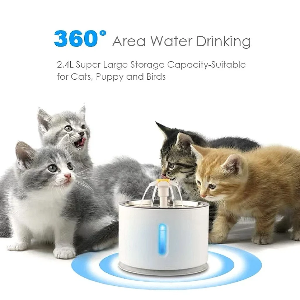 Nueva Fuente de Agua para Gatos de Acero Inoxidable de 3.2L, Bebedero Automático Inteligente para Mascotas con Ventana Visual de Agua, Bomba Silenciosa para Gatos - imagen 5
