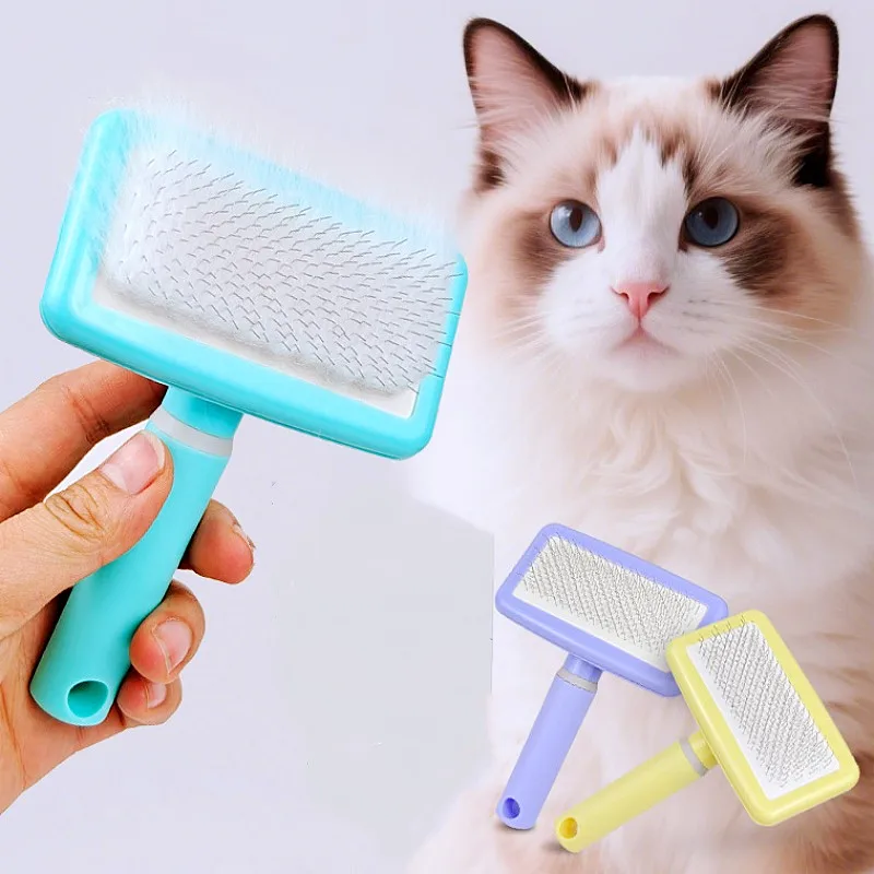 Peine desenredante de acero inoxidable para gatos y perros – masaje - imagen 4