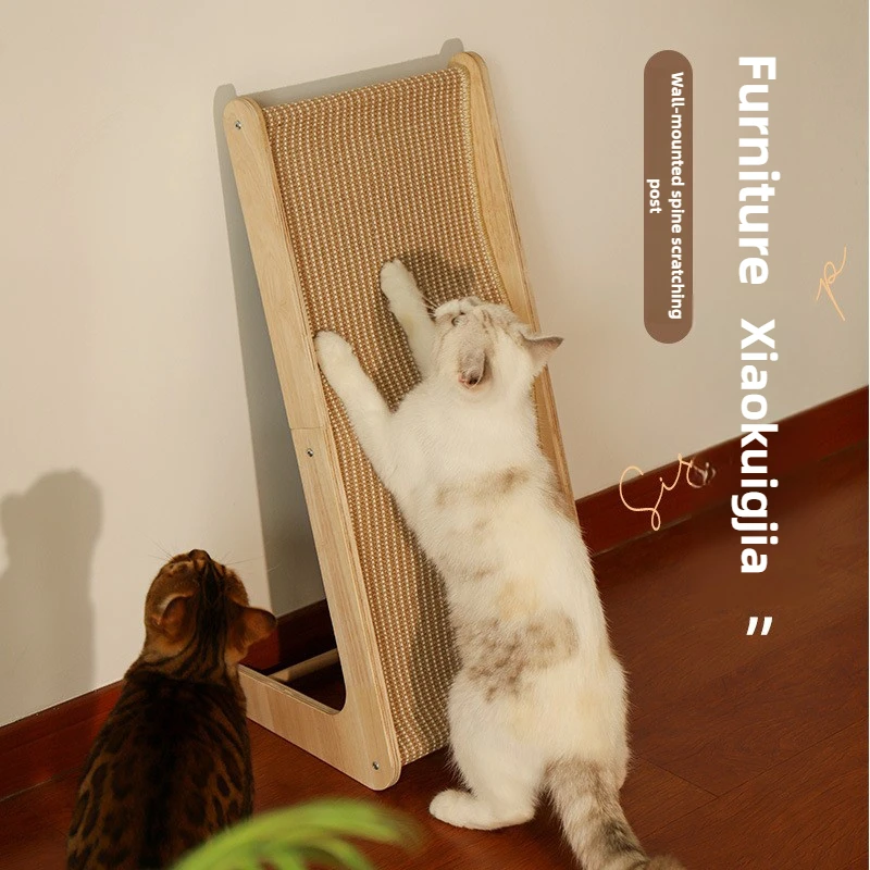 Rascador vertical de sisal para gatos – Poste estable en L resistente - imagen 2