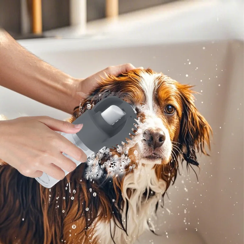 Cepillos de baño para mascotas, baño de espuma multifuncional, cepillo de silicona integrado para frotar, artefacto de limpieza para perros y gatos, cepillo de masaje - imagen 4