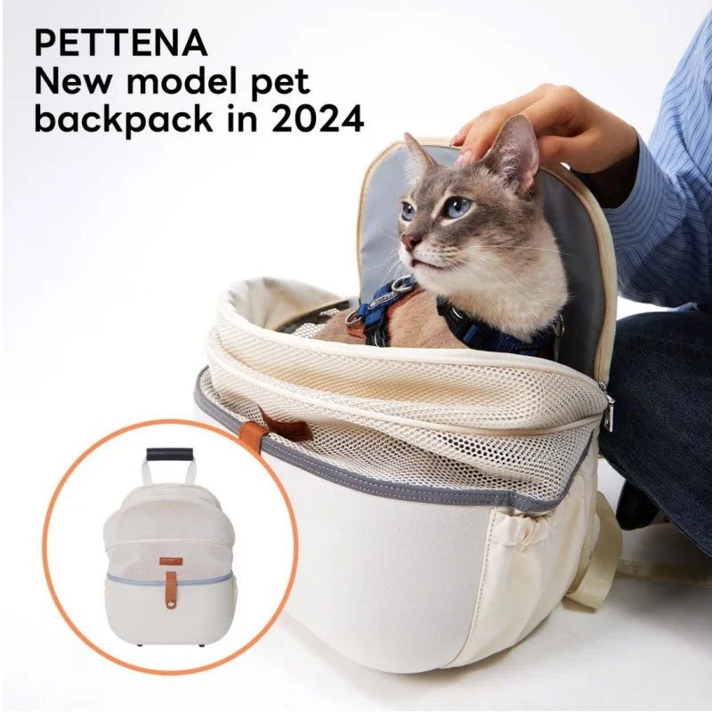 Mochila transportín cápsula transpirable espaciosa para gatos y perros - imagen 4