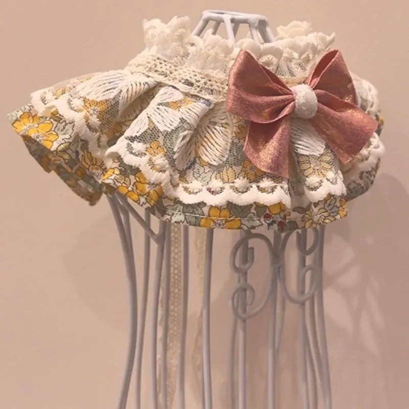 Babero de encaje a la moda para mascotas, bufanda Bichon de Pomerania para perros, pajarita ajustable de Organza, babero para cachorros y gatitos, bufanda Floral con volantes, producto para gatos - imagen 4