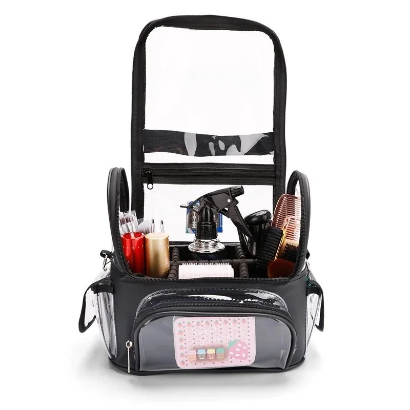 Bolsa de herramientas de maquillaje cosmético, soporte para brochas de maquillaje de gran capacidad, bolsa de artista de maquillaje de viaje, organizador de cosméticos impermeable con divisor