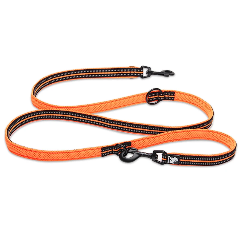 Winhyepet Correa multifunción para perros reflectante 7 en 1, duradera, antideslizante, ajustable, manos libres, trotar, correa de entrenamiento para mascotas, 2 perros - imagen 2