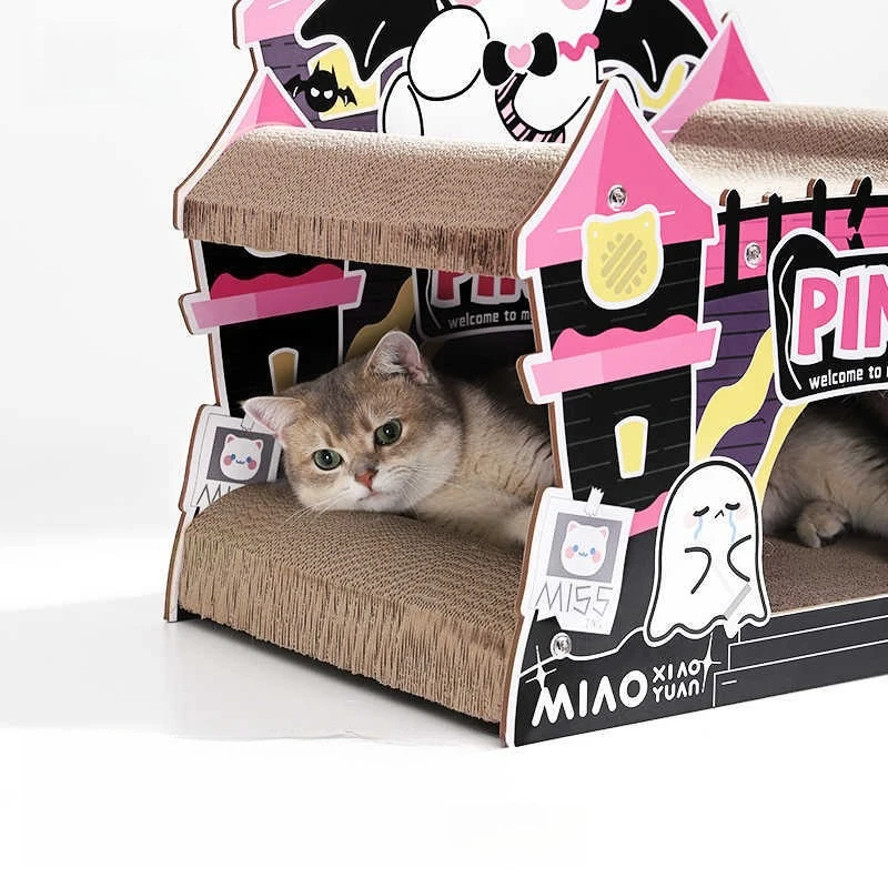 Rascador para gatos resistente al desgaste, sin cobertizo, Chips, juguetes grandes para gatos, diseño creativo de Castillo antiguo, suministros de muebles para mascotas, accesorios - imagen 3