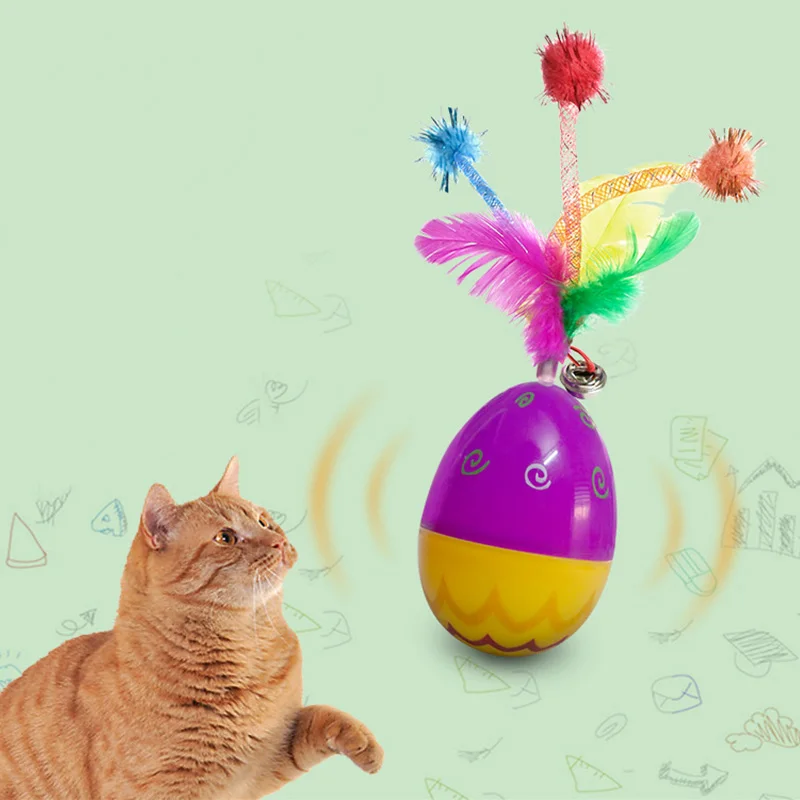 Juguetes interactivos para gatos, divertido juguete de burlas con plumas para mascotas, juguete con sonido para mascotas, vaso para gatitos, juguete con campana pequeña, accesorios para gatos