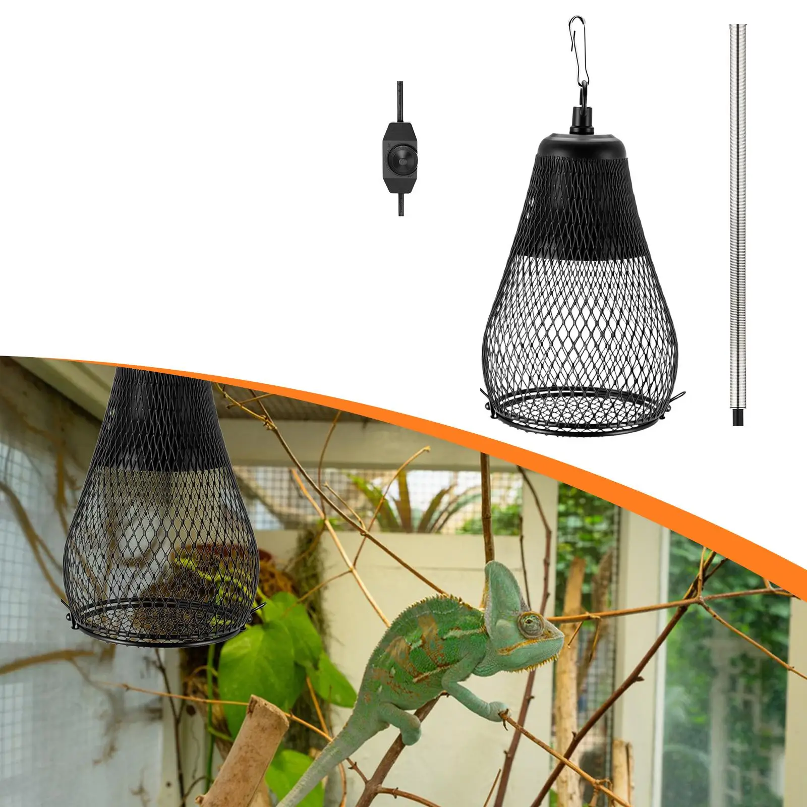 Tapa de lámpara de calor, protección de enchufe estadounidense, malla de lámpara de calor para serpiente, tortuga, camaleón - imagen 4