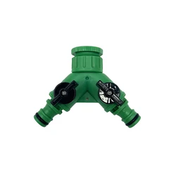 Divisor de agua 2 vías con válvula ajustable para jardín
