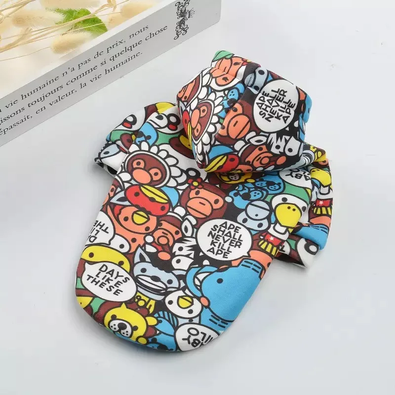 Ropa con capucha para mascotas, abrigo con estampado para Chihuahua, gato, perro pequeño, Bulldog Francés, York, Pug - imagen 3