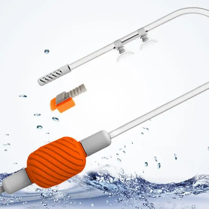 Aspirador de grava para acuario, cambiador de agua al vacío, doble ventosa, multifuncional, para pecera - imagen 2