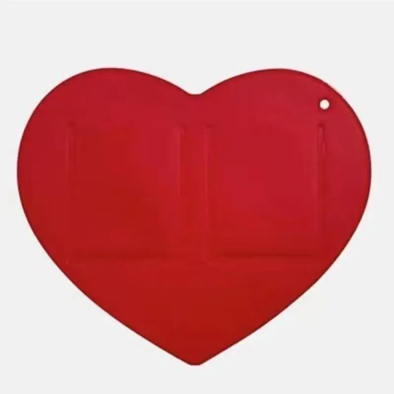 Protector de tarjeta de fotos en forma de corazón, soporte de sesión fotográfica pequeño bonito con cadena colgante para la escuela, oficina, tarjeta de acceso de identificación, tarjeta de autobús colgante - imagen 2