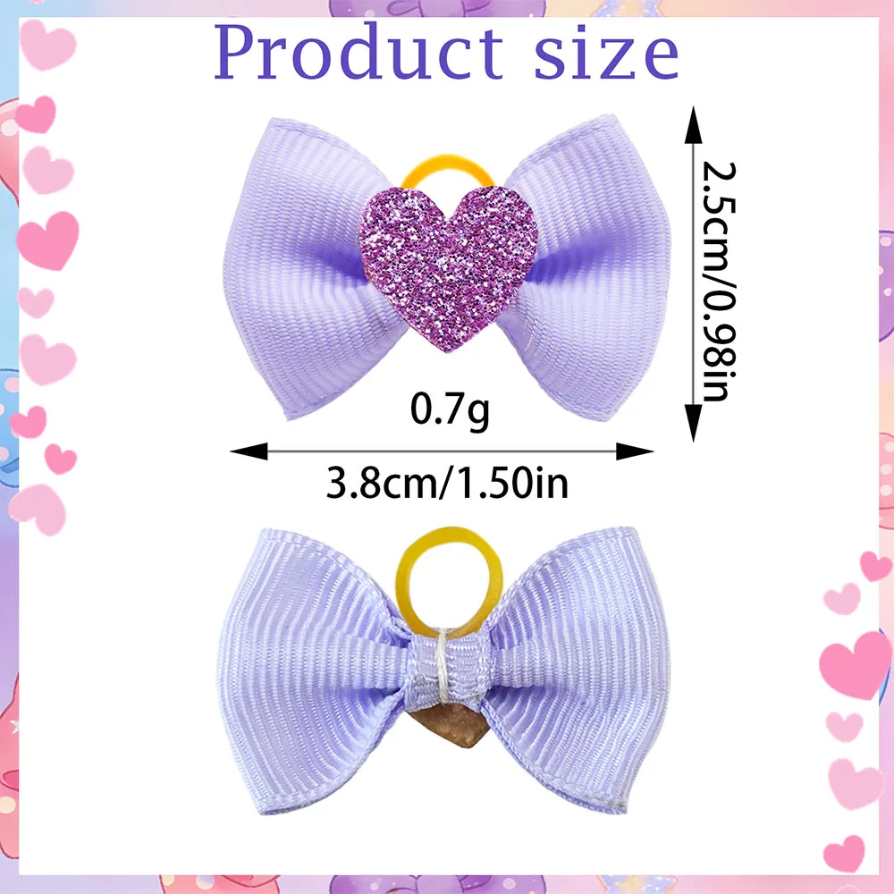 Lazos para perros con corazones hechos a mano - Colores surtidos - imagen 3