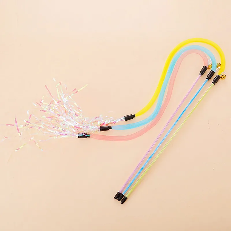 Juguete para gatos con plumas, palo con borla, juguete interactivo para gatos con campana, palos de red elásticos, juguetes para gatos, productos para mascotas - imagen 5