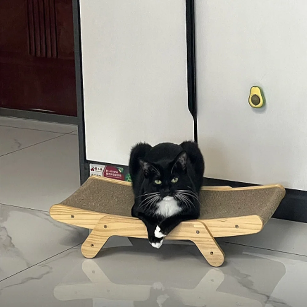 Rascador de madera 3 en 1 para cama de gatos, poste rascador y protector antiarañazos para moler las garras de gatos, descanso y defensa de muebles - imagen 4