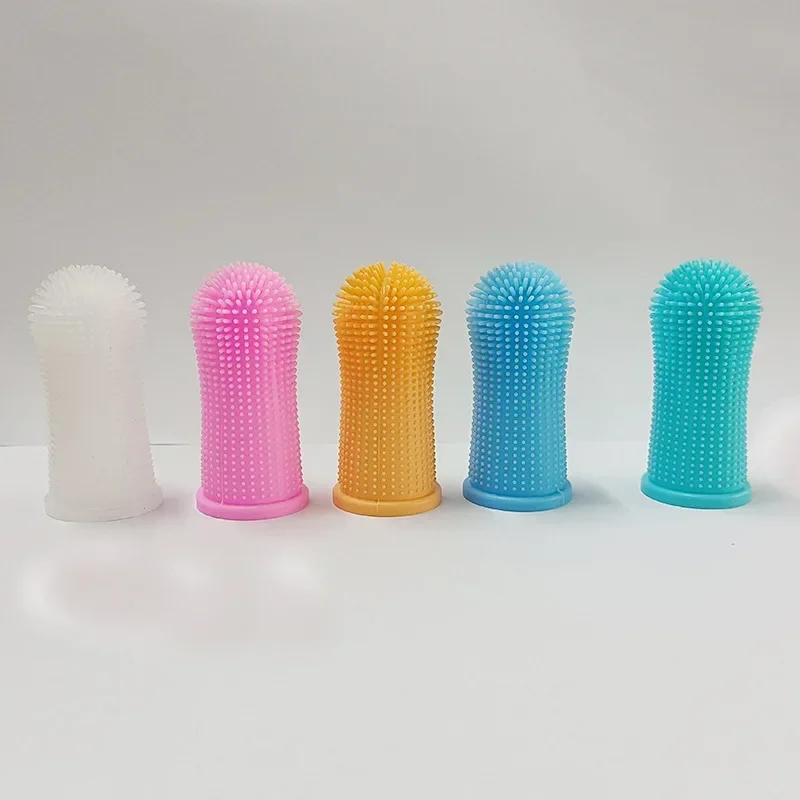 4 Uds. Cepillo de dientes para dedos de mascotas, limpieza súper suave para perros, cuidado del mal aliento, herramienta de cepillo de dientes de silicona, suministros de limpieza para perros y gatos - imagen 5