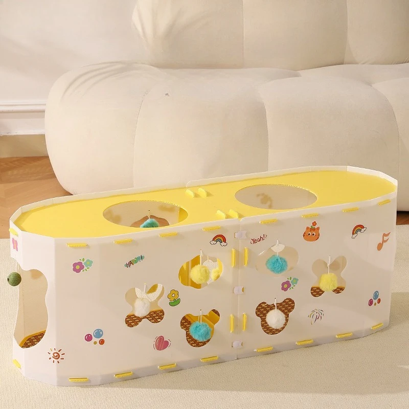 Túnel para gatos empalmable, suministros para mascotas, túnel para jugar, túneles para gatos, juguetes para gatos, barril de taladro transpirable interactivo para interiores