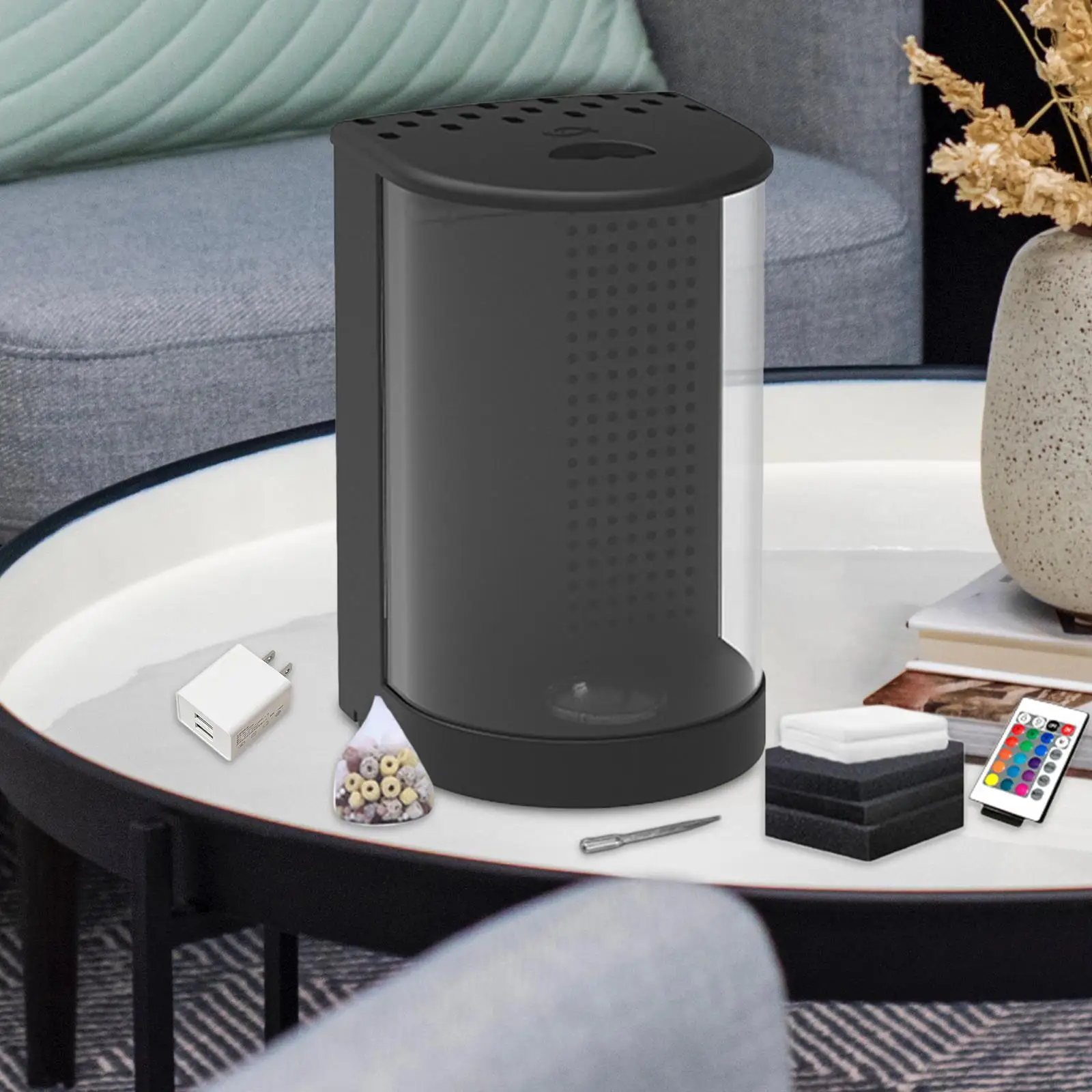 Jellyfish Fish Tank USB Charging Home Decor 16 Color Changing Habitat Cage