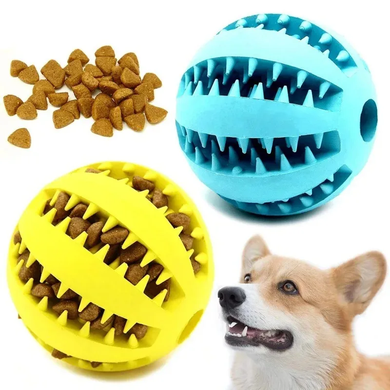 Pelota de caucho natural masticable para perros – limpiador de dientes