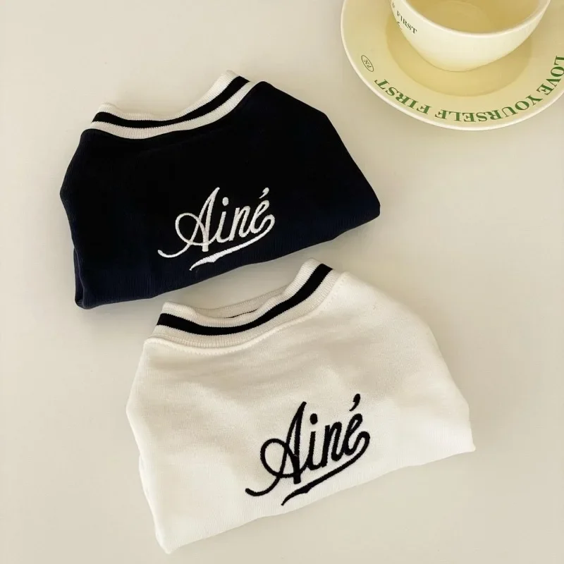 Sudadera con capucha de cuello redondo para otoño e invierno, bordado y terciopelo para mascotas, pomeranianos, osos de peluche, perros pequeños, gatos, ropa para mascotas - imagen 3