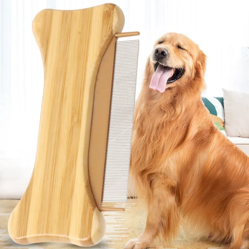 Peine de bambú para perros y gatos, cepillo de madera para masaje y limpieza del pelo, suministros para mascotas - imagen 2