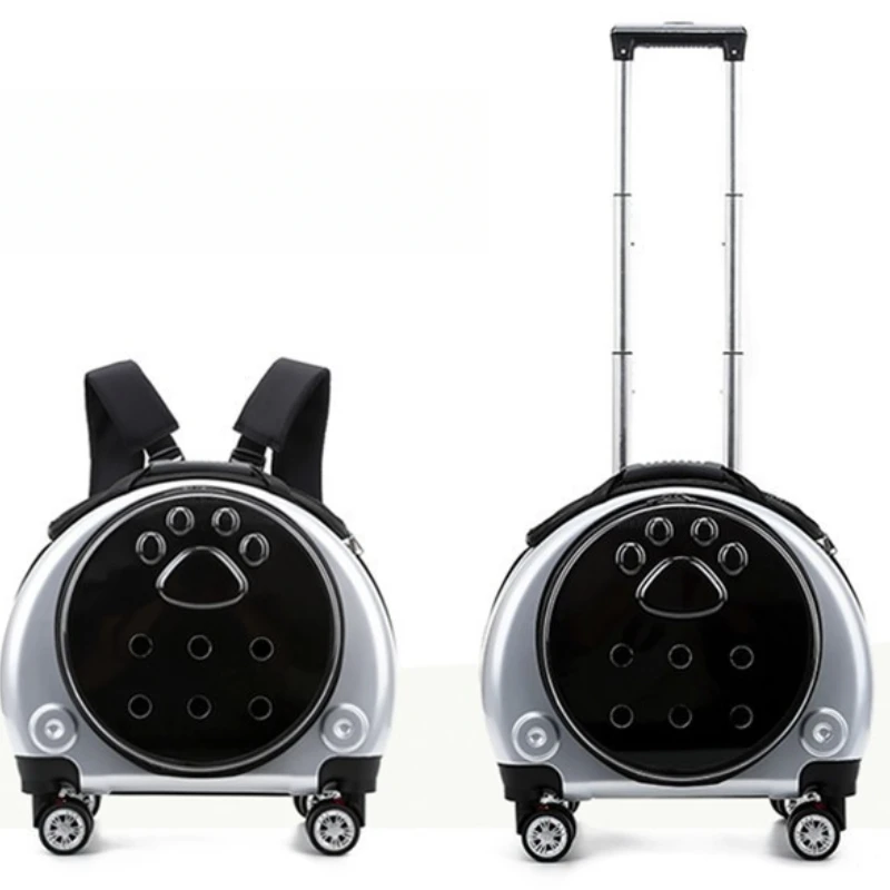 Carro pequeño para mascotas, bolso de hombro transparente para gatos, caja transpirable para viajes en el exterior, suministros portátiles para productos para mascotas, portadores - imagen 4