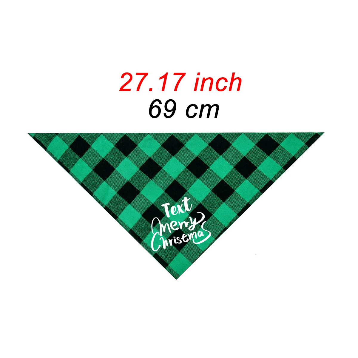 Feliz Navidad Santa nombre personalizado rojo verde a cuadros mascota perro Bandana triángulo bufanda Baberos para mascota cachorro perro accesorios de fiesta de vacaciones - imagen 2