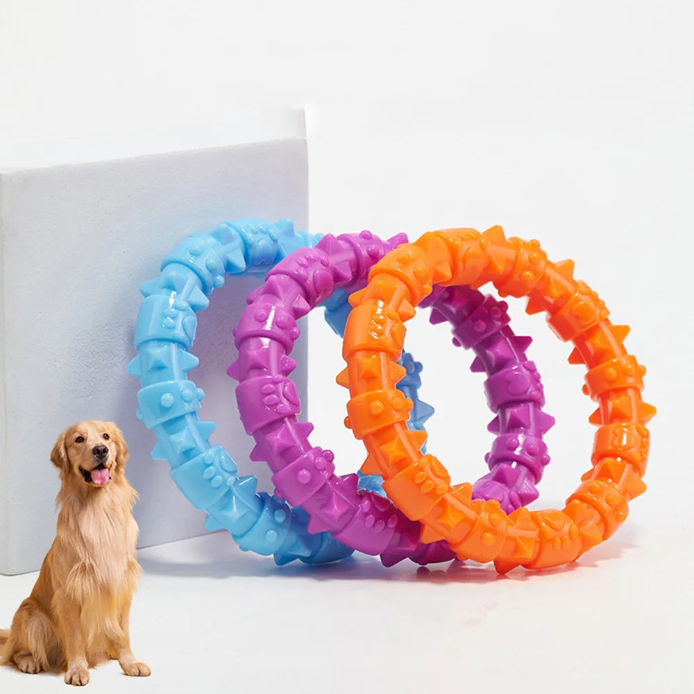Juguete de anillo con púas para mascotas, cepillo de dientes para perros y palo molar, juguete masticable duradero para limpieza de dientes, juguete divertido para cachorros/perros adultos - imagen 2