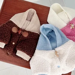 Chaqueta de otoño con capucha peluche gato para perros Chihuahua