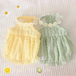 Vestido floral elegante para perros y gatos - tutu verde caramelo