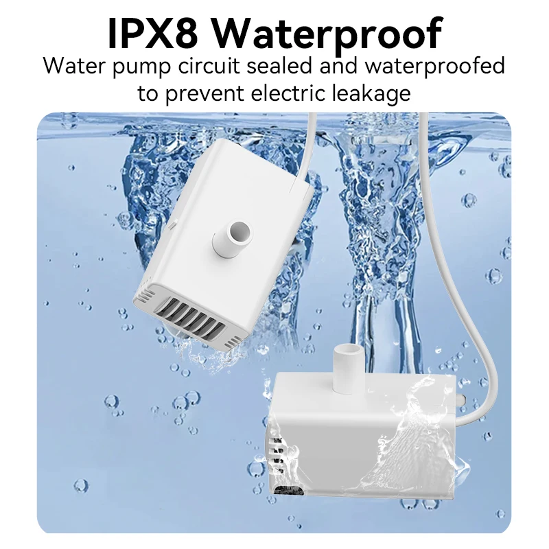 Bomba de agua ROJECO para fuente de agua inalámbrica de acero inoxidable de 3,2 L para gatos, fuente para beber para mascotas, bomba de agua para reemplazo de bebedero para gatos - imagen 3