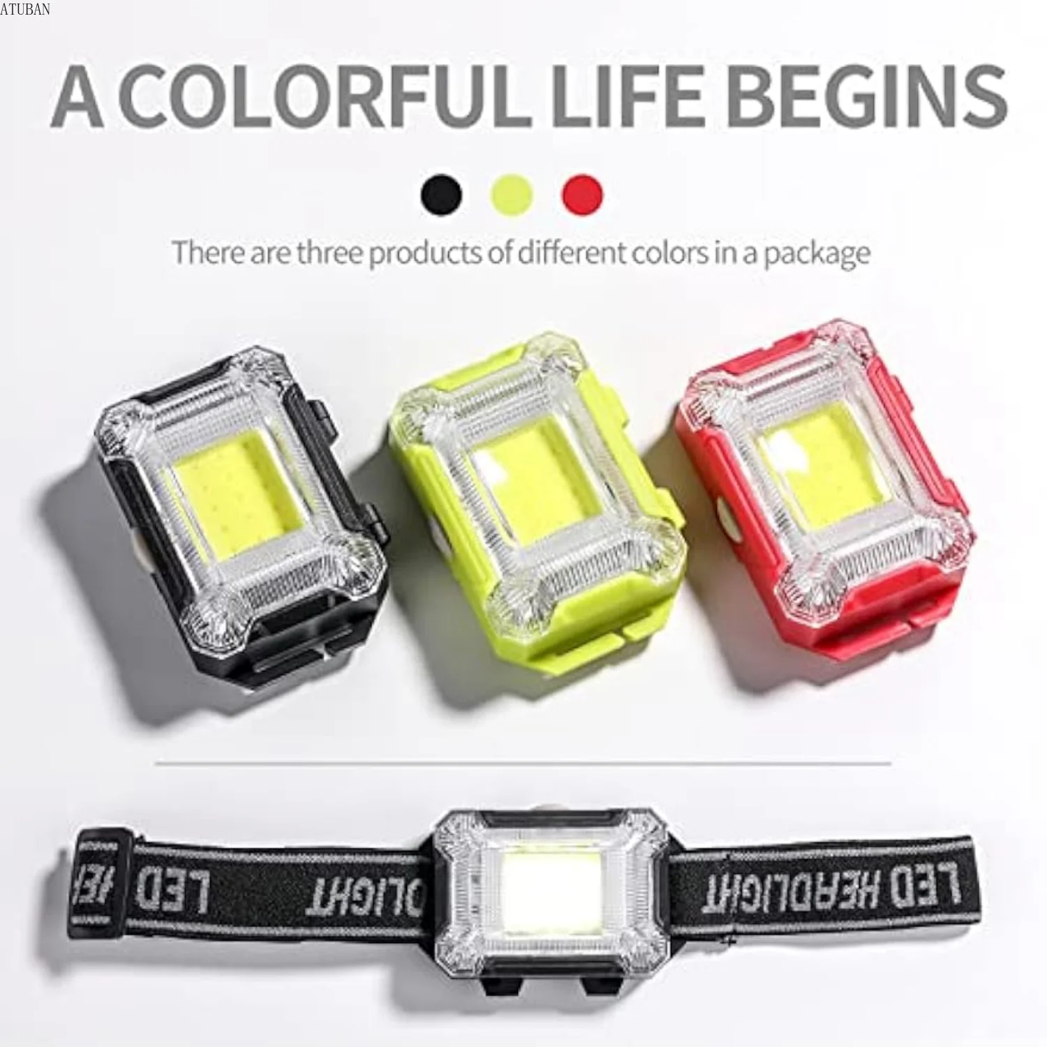 ATUBAN-Paquete de 3 luces para perro para caminar por la noche, 3 parpadeantes, modelo brillante, luz nocturna de seguridad para perro, ajustable para correr, acampar, bicicleta - imagen 2