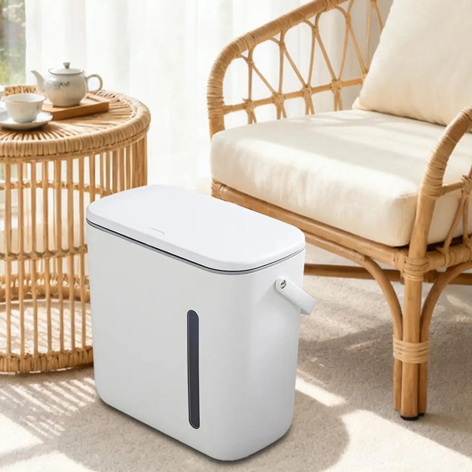Cubo de basura con tapa, cubo de basura con cubo para té, compartimentos dobles, cubo de basura para oficina, dormitorio, baño, RV, sala de estar - imagen 2