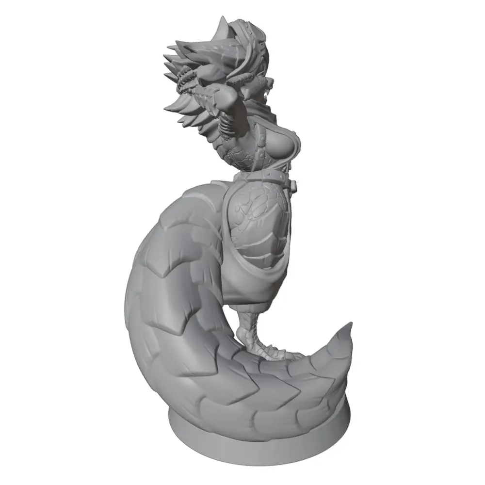 Estatua de personaje anime gris impresa en 3D sin montar ni pintar - imagen 2