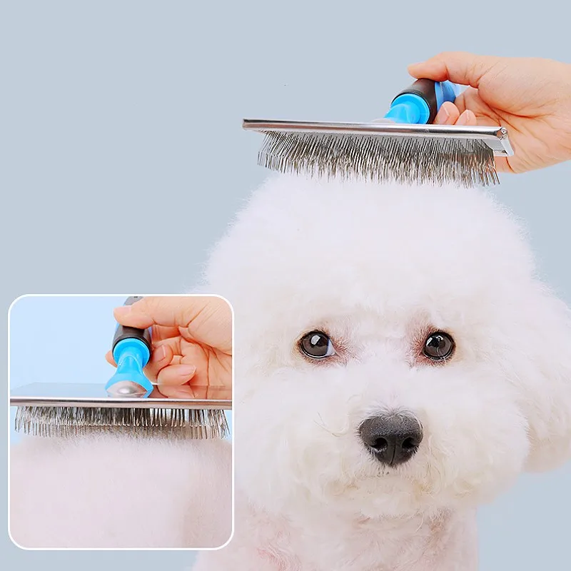 Peine para perros, cepillo para el cuidado de mascotas, removedor de pelo para perros, peines de dientes largos para perros grandes, limpieza de nudos, masaje, cepillo para gatos, suministros para mascotas - imagen 3